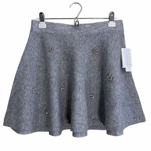 Free Assembly Women’s Chic Gray Embellished Skater Skirt Size Medium (8-10)